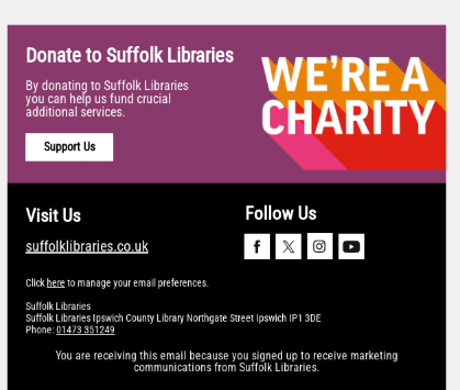 A library’s email campaign example.